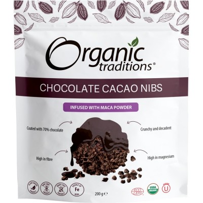 Organic Chocolate Cacao Nibs Infused With Maca Powder 