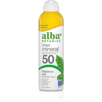 Sheer Mineral Fragrance Free Sunscreen Spray SPF50